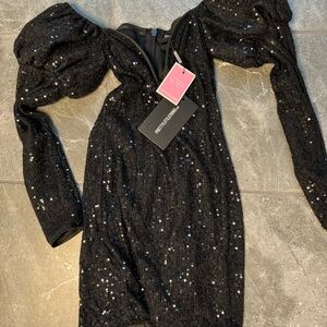 Pretty Little Thing Little Black Dress Sequin